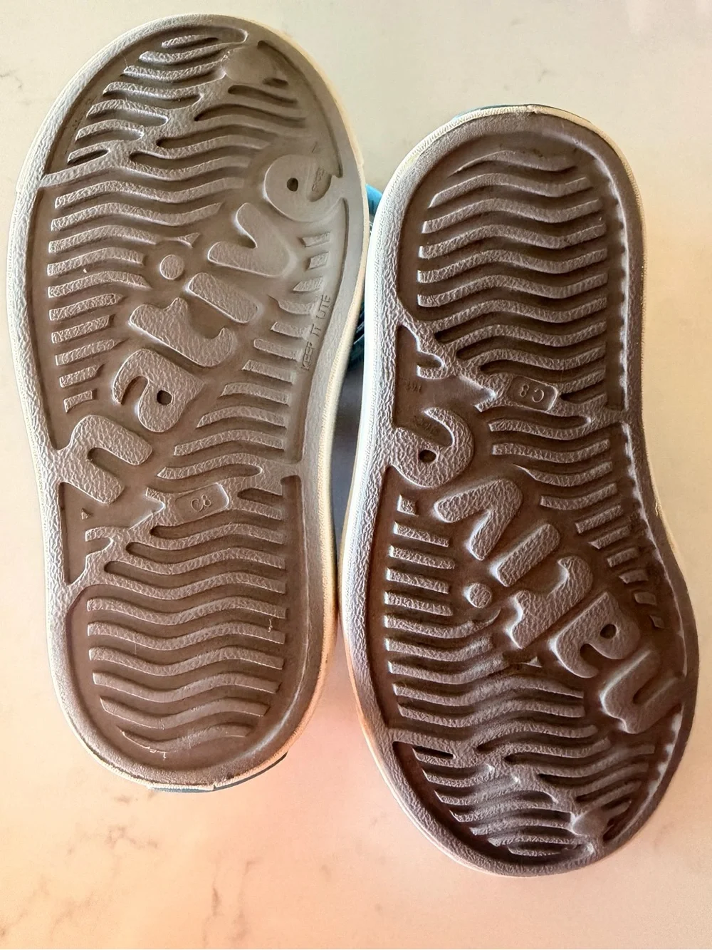 Native Jefferson Slip-Ons Kids Grey and White Perforated Sneakers